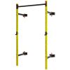 Soozier Folding Squat Rack with Pull Up Bar, Wall Mounted and Adjustable, 1000 Pounds Capacity Power Rack, Yellow