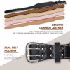 M Size Weight Lifting Belt, Leather Weight Lifting Belt for Men and Women with 4 inch Padded Lumbar Support Belt for Weightlifting Deadlift