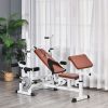 Soozier Multi-Position Weight Bench, Full Body Workout Adjustable Strength Training with Leg Developer for Home Gym, White/Brown
