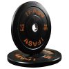 Olympic Weight Plates, Rubber Bumper Plates, 2 Inch Steel Insert 15lb Bundle Options Available for Home Gym Strength Training, Weightlifting