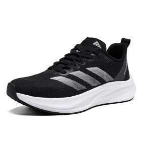 Summer new couple carbon plate sports shoes Breathable running sports shoes fashion men's and women's sports shoes (Color: black and white, size: 39)