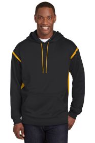 Sport-Tek Tall Tech Fleece Colorblock Hooded Sweatshirt TST246 (Color: Black/ Gold, size: LT)