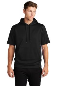 Sport-Tek Sport-Wick Fleece Short Sleeve Hooded Pullover ST251 (Color: Black, size: 3XL)