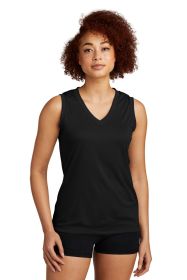 Sport-Tek Ladies Sleeveless PosiCharge Competitor V-Neck Tee LST352 (Color: Black, size: XS)