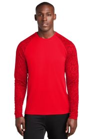 Sport-Tek Long Sleeve Digi Camo Tee ST460LS (Color: True Red, size: L)