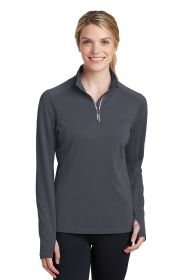 Sport-Tek Ladies Sport-Wick Textured 1/4-Zip Pullover LST860 (Color: Iron Grey, size: 3XL)