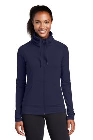 Sport-Tek Ladies Sport-Wick Stretch Full-Zip Jacket LST852 (Color: True Navy, size: M)