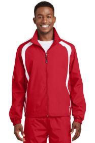 Sport-Tek Colorblock Raglan Jacket JST60 (Color: True Red/ White, size: 6XL)