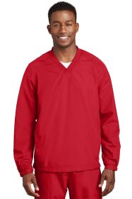 Sport-Tek V-Neck Raglan Wind Shirt JST72 (Color: True Red, size: 6XL)