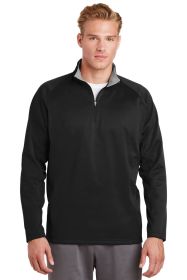 Sport-Tek Sport-Wick Fleece 1/4-Zip Pullover F243 (Color: Black/ Silver, size: 2XL)