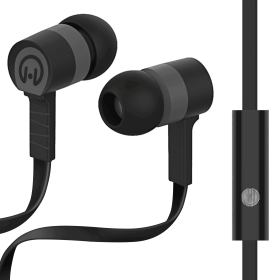 HyperGear Low Ryder Earphones w/Mic 3.5mm (Color: Gray/ Black)