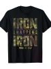 Iron Sharpens Iron Christian Men Camo Scripture Gym Workout T-Shirt-100%