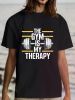 THE GYM IS MY THERAPY Printed T-Shirt Men'S Casual Round Neck Short Sleeved Fashionable Comfortable Cotton