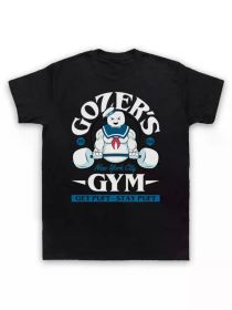 Ghost mimics Marshmallow Man's unofficial gym Vandal man T-shirt (Color: Black, size: XL)